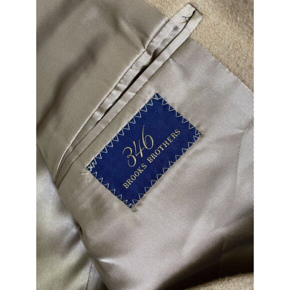 Brooks Brothers 346 Mens Camel Hair Blazer Jacket Size 41R Sports Coat Beige Vtg - Picture 3 of 16